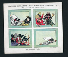 Grand CHROMO Galeries Lafayette Les Guignols Célèbres Polichinelle Italien Chef De Brigands 18,5 X 16 Cm - Sonstige & Ohne Zuordnung