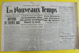 Les Nouveaux Temps N° 881 Du 8 Août 1943. Jean Luchaire. Collaboration Antisémite. Crouzet Vitrac Goebbels LVF - Guerra 1939-45