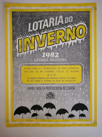 Portugal Loterie Janvier Hiver Avis Officiel Affiche 1982 Loteria Lottery January Winter Official Notice Poster - Lotterielose