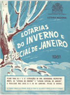 Portugal Loterie Janvier Hiver Avis Officiel Affiche 1981 Loteria Lottery January Winter Official Notice Poster - Billetes De Lotería