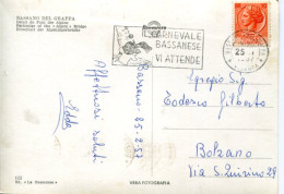 X0144 Italia,special Postmark Bassano Del Grappa 1957 Carnevale Bassanese,Karneval Carnival, - Carnevale