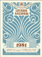 Portugal Loterie Avis Officiel Affiche 1981 Loteria Lottery Official Notice Poster - Billets De Loterie