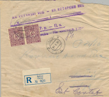 1931 YUGOSLAVIA ,  CAVTAT , SOBRE CERTIFICADO , YV. 60 X 2 - SELLOS DE TASA , IMPRESIÓN DE BELGRADO - Storia Postale