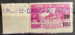 Rare, Algerie Colis Postaux CP163A, Neuf** Rousseurs Voir Photos Pour L’etat - Paquetes Postales