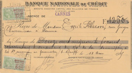 Reçu 1925 De Mr. ROUFF Rue Buttura Cannes - Banque Nationale De Crédit - 1900 – 1949