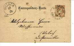 Empire AUTRICHIEN Timbre Type N°40  CORRESPONDENZ KARTE DE 1888 - Tarjetas