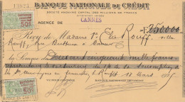 Reçu 1925 De Mr. ROUFF Rue Buttura Cannes - Banque Nationale De Crédit - 1900 – 1949