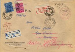 1938 YUGOSLAVIA ,  KOSTANJEVICA NA KRKI - CERKLJE OB KRKI , CERTIFICADO , YV. 79 , 80 TAXE , " NON RÉCLAMÉ " - Cartas & Documentos