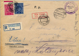 1938 YUGOSLAVIA ,  KOSTANJEVICA NA KRKI - CERKLJE OB KRKI , CERTIFICADO , YV. 79 , 80 TAXE , " NON RÉCLAMÉ " - Storia Postale