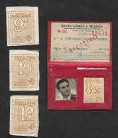 Portugal Sport Lisboa E Benfica 1956 Carte Membre  Club Football ID Card SLB Lisbon Soccer Club - Autres & Non Classés