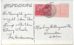 Cuba Postcard Of Havana Cathedral 13.06.1940 Rotary Club Cancel - Covers & Documents