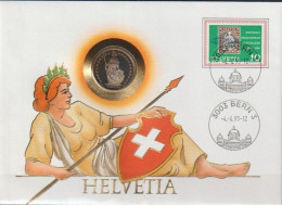 SCHWEIZ Numisbrief Mit 2 SFr Münze, 1995, Stempel Bern, Marke Mi.Nr.809, Helvetia - Brieven En Documenten