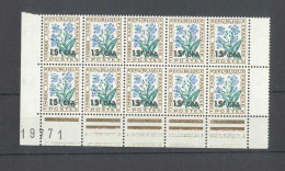 REUNION - CFA - Bloc De 10 Timbres - Neufs Sans Traces De Charnières - Yvert Taxe 51 - Bords De Feuille Numérotés - Unused Stamps