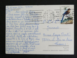 ESPAGNE SPAIN ESPANA AVEC YT 1790 PIE BLEUE OISEAU BIRD VOGEL - PALMADE MALLORCA - SANTA PONSA - Storia Postale