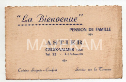 Carte De Visite " La Bienvenue " Pension De Famille -  ASTIER  Croix-Valmer Var  ( Cuisine Soignée -Confort ) - Cartoncini Da Visita