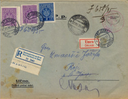 1935 YUGOSLAVIA ,  KOSTANJEVICA NA KRKI - SENTJERNEJ , CERTIFICADO , YV. 78 X 2 , 80 TAXE , " DÉCÉDÉ " - Cartas & Documentos