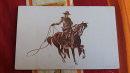 CPSM  CHEVAL COW BOY LASSO A ROPER RIDLEY PRESS USA - Horses