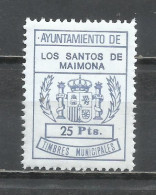 8385-ALTO VALOR,VALOR ALTO 50 PESETAS.SELLO LOCAL ANTIGUO NUEVO ** GOMA ORIGINAL AYUNTAMIENTO DE LOS SANTOS DE MAIMONA - Steuermarken