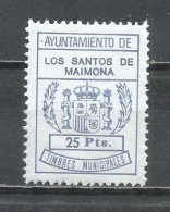 8385-ALTO VALOR,VALOR ALTO 50 PESETAS.SELLO LOCAL ANTIGUO NUEVO ** GOMA ORIGINAL AYUNTAMIENTO DE LOS SANTOS DE MAIMONA - Revenue Stamps