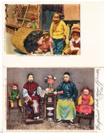 CHINA  1904 - 5 POSTCARDS - Grupo De Niños Y Familias