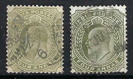 INDE ANGLAISE Ca.1902-09: 2x Le Y&T 63, 2 Nuances - 1902-11  Edward VII
