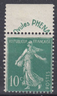 TIMBRE FRANCE SEMEUSE PUB OVULES PHENA N° 188 NEUF ** GOMME SANS CHARNIERE - Nuovi