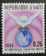 Haïti 1986 1987 (1a) The 40th Anniversary Of United Nations  UNESCO - Haiti