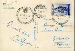 X0150 Italia,circuled Card 1960 With Special Olympic Postmark Circuito Grottarossa, Olympiade Rome 30.8.1960 - Zomer 1960: Rome