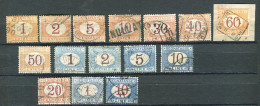 REGNO 1870-94 SEGNATASSE SERIE CPL. 15 VALORI USATI ORIGINALI - Taxe