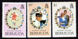 BERMUDA - 1981 ROYAL WEDDING SET (3V) FINE MNH ** SG 436-438 - Bermudes