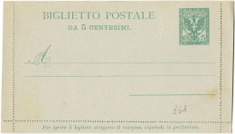 REGNO D'ITALIA B6A 1903 BIGLIETTO POSTALE TIPO 'FLOREALE' DA C. 5 CARTONCINO GRIGIO CHIARO - NUOVO FILAGRANO B6A - Stamped Stationery