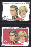 AUSTRALIA - 1981 ROYAL WEDDING SET (2V) FINE MNH ** SG 821-822 - Ungebraucht