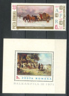 ROMANIA - 1970/71 - MINIATURE STAMPS SHEET OF BALKANFILA III & ROMAN POSTAGE STAMP DAY, UMM(**). - Nuevos