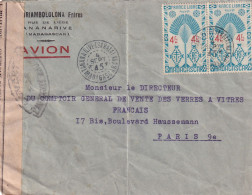 Madagascar Tananarive Tsaralalana 04/09/1945 Lettre Par Avion Ouvert Par La Censure Militaire Correspondance Commerciale - Lettres & Documents