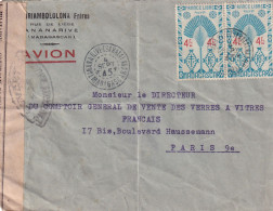 Madagascar Tananarive Tsaralalana 04/09/1945 Lettre Par Avion Ouvert Par La Censure Militaire Correspondance Commerciale - Covers & Documents