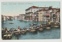 VENEZIA CANAL GRANDE PROCESSIONE DEL REDENTORE F/P VIAGGIATA 1910 - Venezia (Venice)