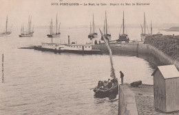 56  PORT-LOUIS  Le Port,la Cale -départ Du Bac De Kernével ... Avec Bâteau Hopital à Quai.  TB PLAN Env 1910  RARE - Port Louis