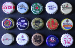15 Bottle Caps From Different Countries - Look Scan - Bier