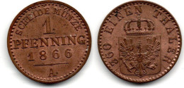 MA 33782 / Prusse - Preussen - Prussia 1 Pfennig 1866 A SUP - Piccole Monete & Altre Suddivisioni