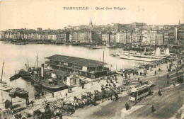 13 - Marseille - Quai Des Belges - Animée - Tramway - Bateaux - CPA - Oblitération Ronde De 1926 - Voir Scans Recto-Vers - Vieux Port, Saint Victor, Le Panier