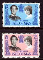 GB ISLE OF MAN IOM - 1981 ROYAL WEDDING SET (2V) FINE MNH ** SG 202-203 - Familles Royales