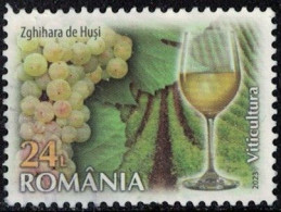 Roumanie 2023 Used Zghihara De Husi Wine Vin Raisin Viticulture Y&T RO 7061 SU - Used Stamps