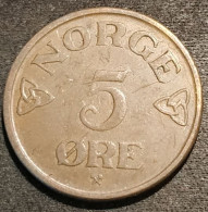 NORVEGE - NORWAY - 5 ORE 1952 - Haakon VII - KM 400 - ( øre ) - Noruega