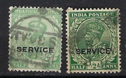 INDE ANGLAISE Service Ca.1911-32: 2x Le Y&T 55 Obl. - 1911-35 Roi Georges V