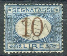 REGNO 1870 10 LIRE USATO ORIGINALE - Segnatasse