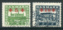DENMARK 1921 Red Cross Surcharge Set, Used. Michel 116-17 - Gebraucht