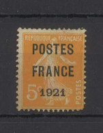 PREOBLITERE - Yvert 33 - Postes France 1921 -  5 C. Jaune  Semeuse Fond Plein - 1893-1947