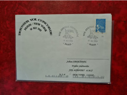 LETTRE PARIS 2003 VOL SPECIAL CONCORDE ROISSY DERNIER VOL PARIS NEW  YORK - Cartas & Documentos