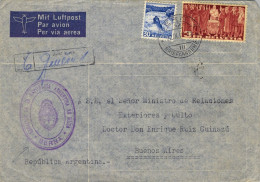 1942 BERNA - BUENOS AIRES , CORREO CONSULAR , LEGACIÓN DE LA REPÚBLICA ARGENTINA EN SUIZA , CORREO AÉREO - Covers & Documents