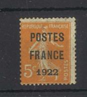 PREOBLITERE - Yvert 36 - Postes France 1922 -  5 C. Jaune  Semeuse Fond Plein - Neuf Sans Trace De Charnière - 1893-1947